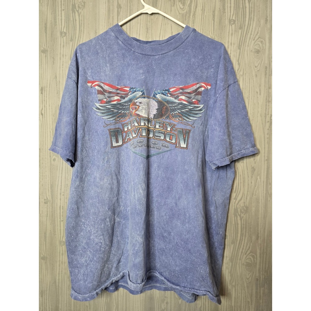 Harley Davidson T Shirt Mens XL Macon Georgia Eagle Acid Wash Vintage 2001 USA